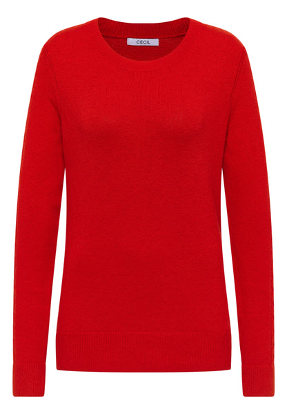 Pullover mit Strickdetail fiery red Bild 1