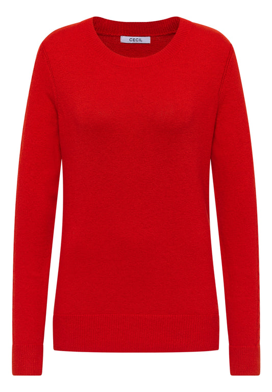 Pullover mit Strickdetail fiery red Bild 1