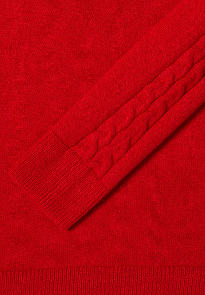 Pullover mit Strickdetail fiery red Bild 2