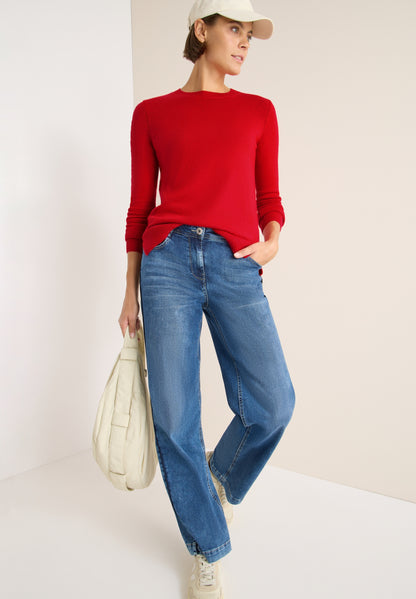 Pullover mit Strickdetail fiery red Bild 5