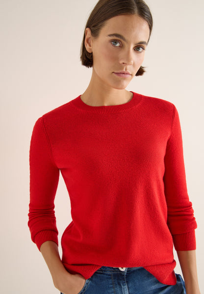 Pullover mit Strickdetail fiery red Bild 6