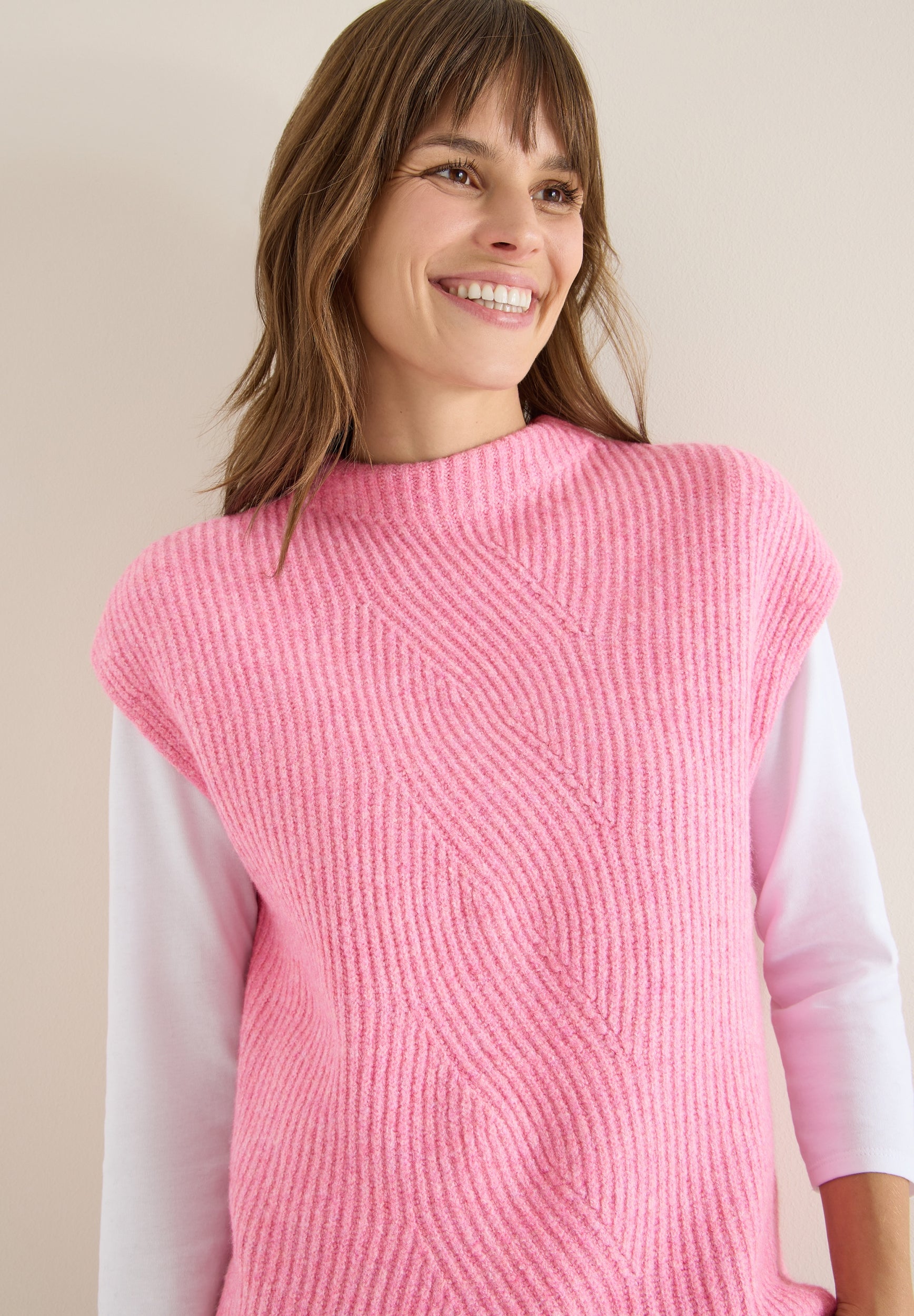 Pullunder mit Strickdetail dark blossom melange Bild 3