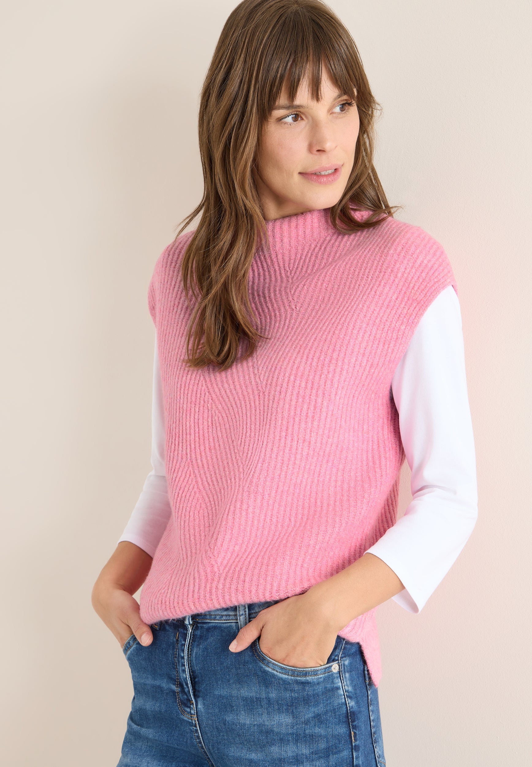 Pullunder mit Strickdetail dark blossom melange Bild 7