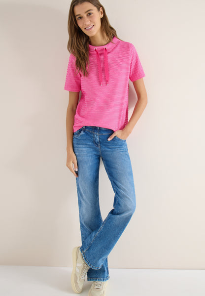 Shirt mit Funnel Neck im Two-Tone-Look beetroot pink Bild 3