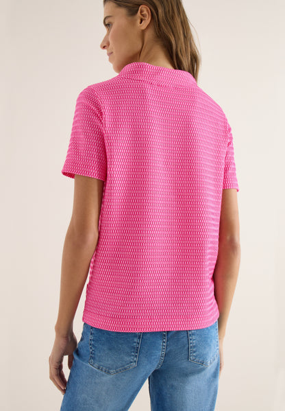 Shirt mit Funnel Neck im Two-Tone-Look beetroot pink Bild 4