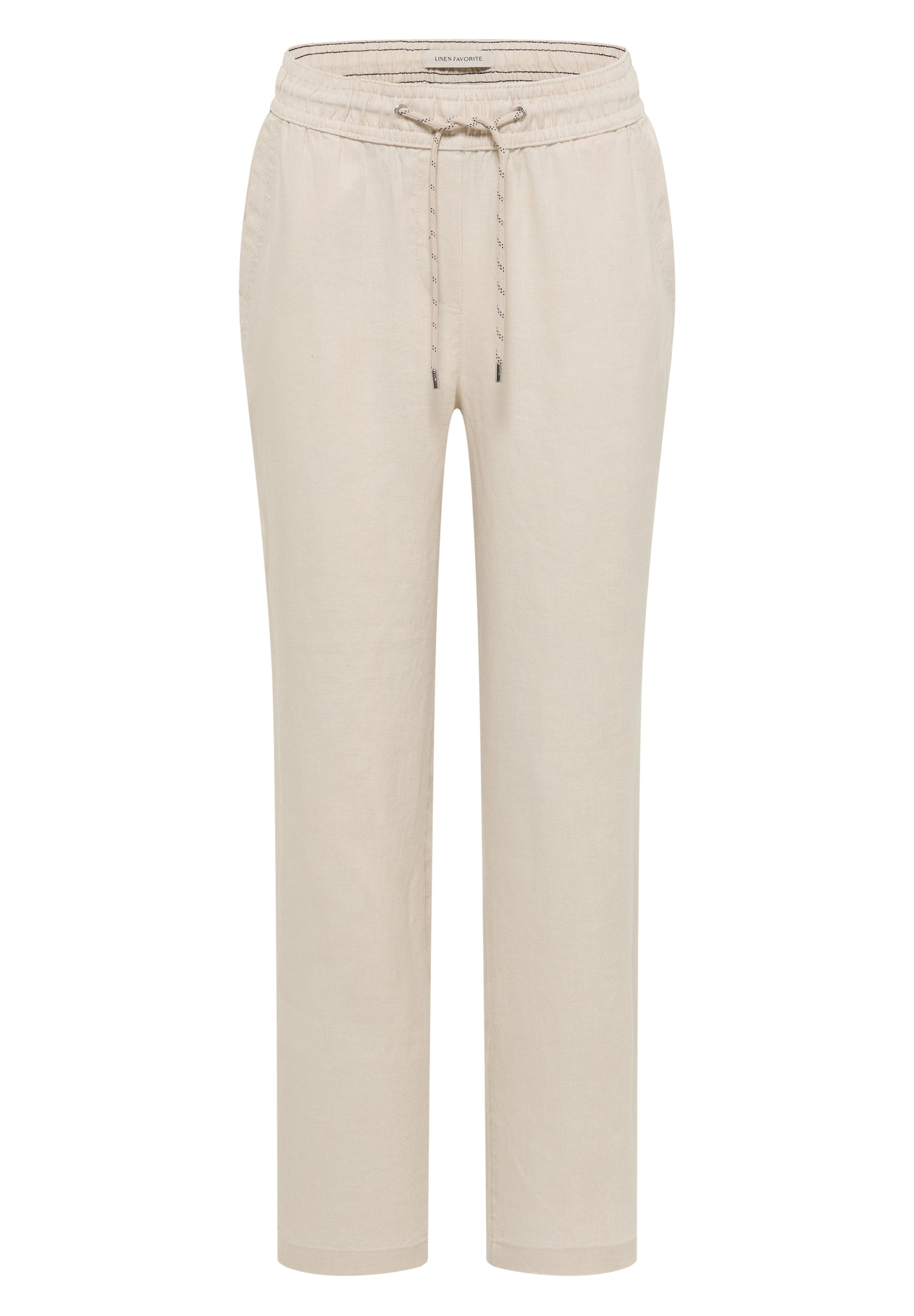 Slim Leg Hose im Causal Fit aus Leinen macadamia beige Bild 1