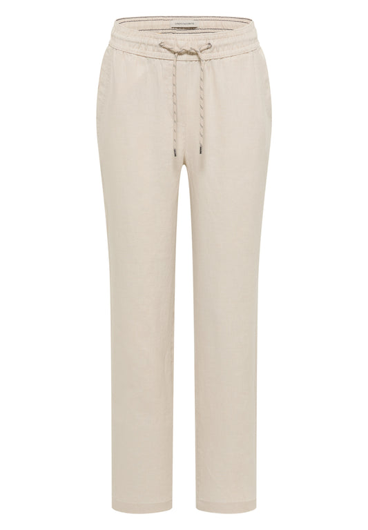 Slim Leg Hose im Causal Fit aus Leinen macadamia beige Bild 1