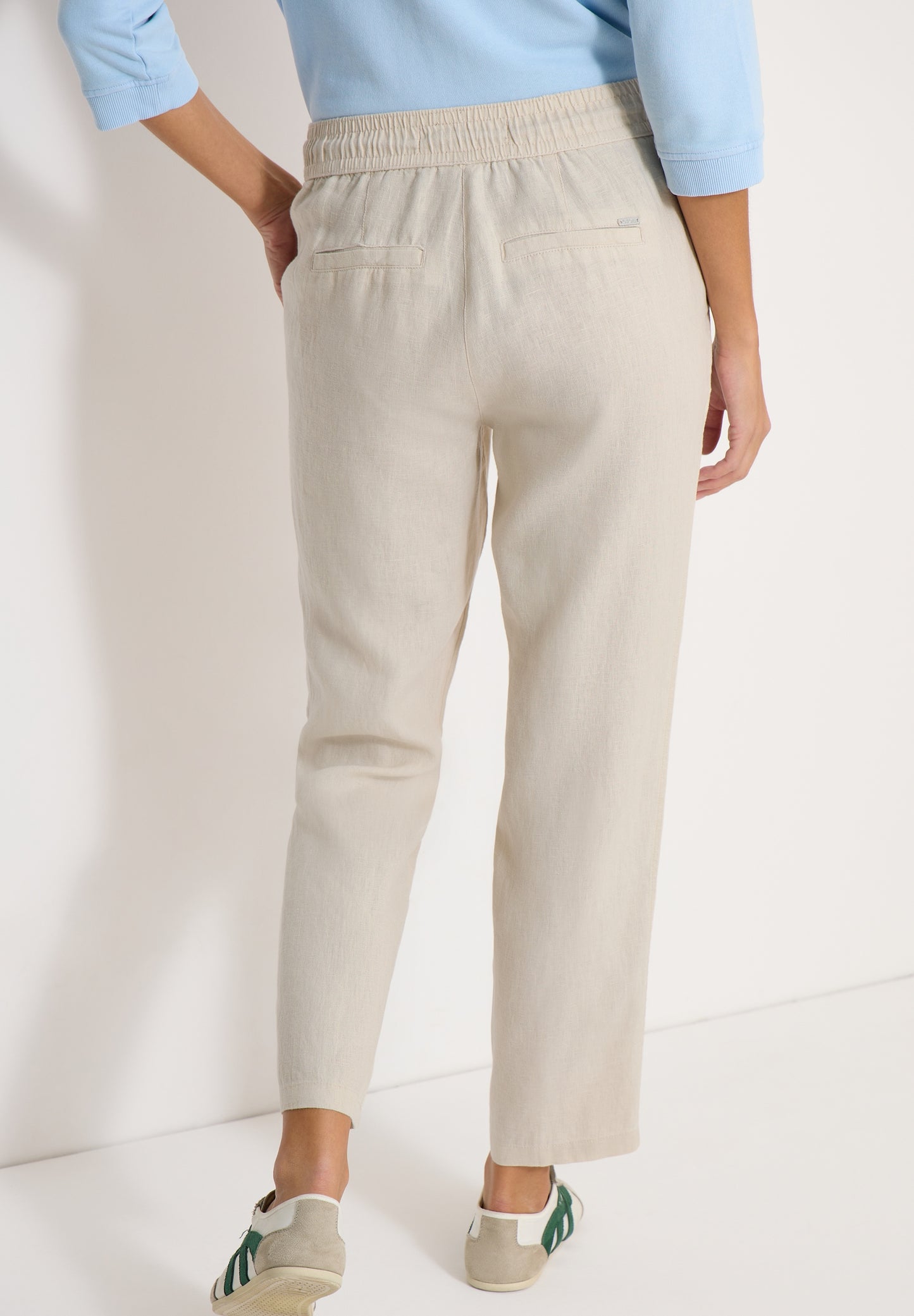 Slim Leg Hose im Causal Fit aus Leinen macadamia beige Bild 4
