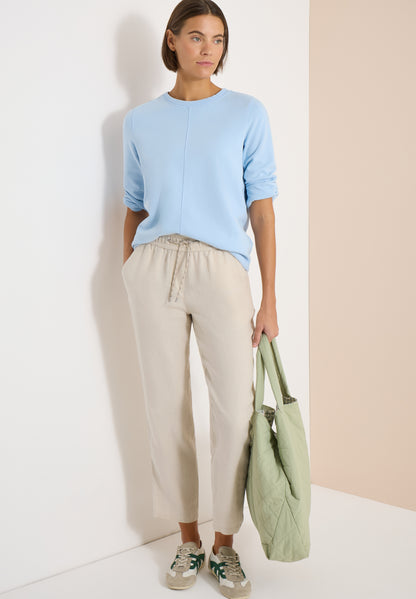 Slim Leg Hose im Causal Fit aus Leinen macadamia beige Bild 5