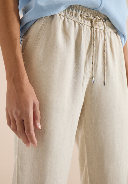 Slim Leg Hose im Causal Fit aus Leinen macadamia beige Bild 6