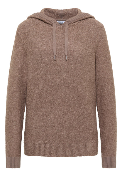 Softer Bouclé Strickpullover chocolate mousse melange Bild 1