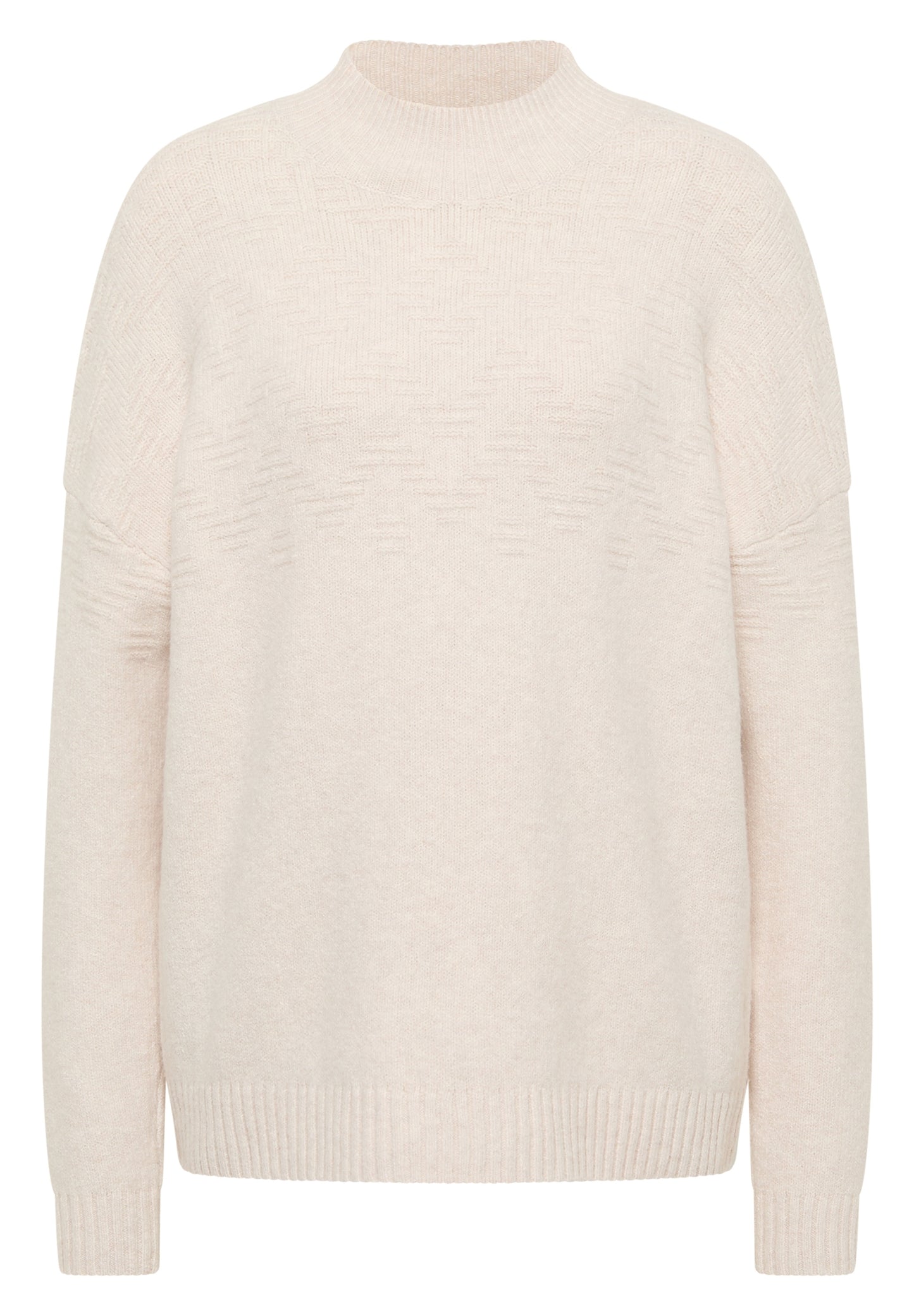 Softer Jacquard Pullover oat milk beige melange Bild 1