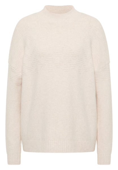 Softer Jacquard Pullover oat milk beige melange Bild 1