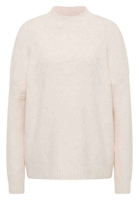 Softer Jacquard Pullover oat milk beige melange Bild 1