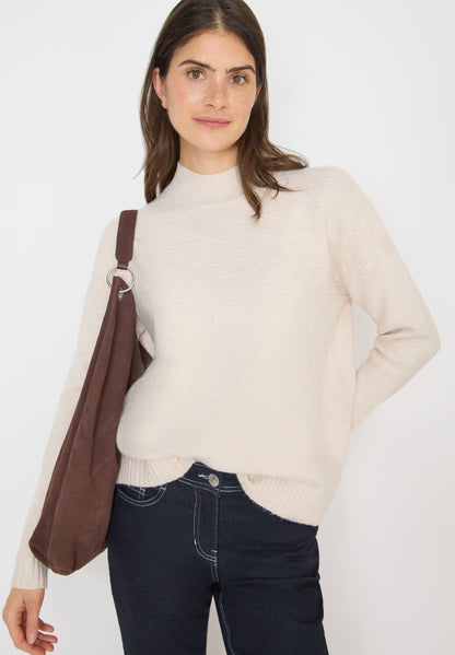 Softer Jacquard Pullover oat milk beige melange Bild 3