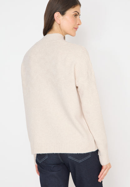 Softer Jacquard Pullover oat milk beige melange Bild 4