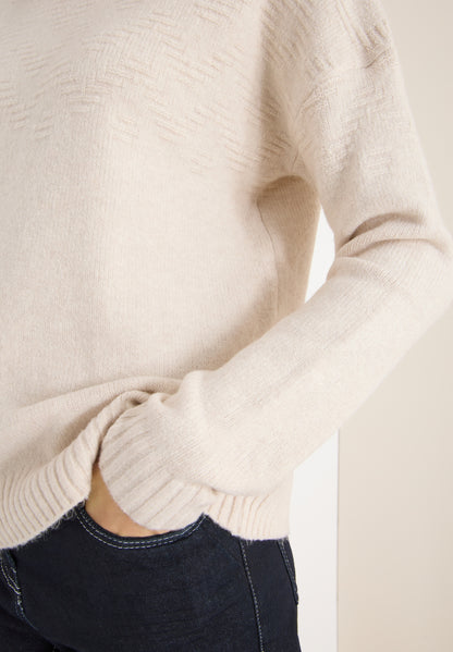 Softer Jacquard Pullover oat milk beige melange Bild 6