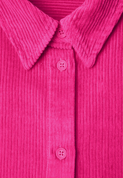 Langarm Hemdbluse aus Cord in Unifarbe pink flash Bild 2