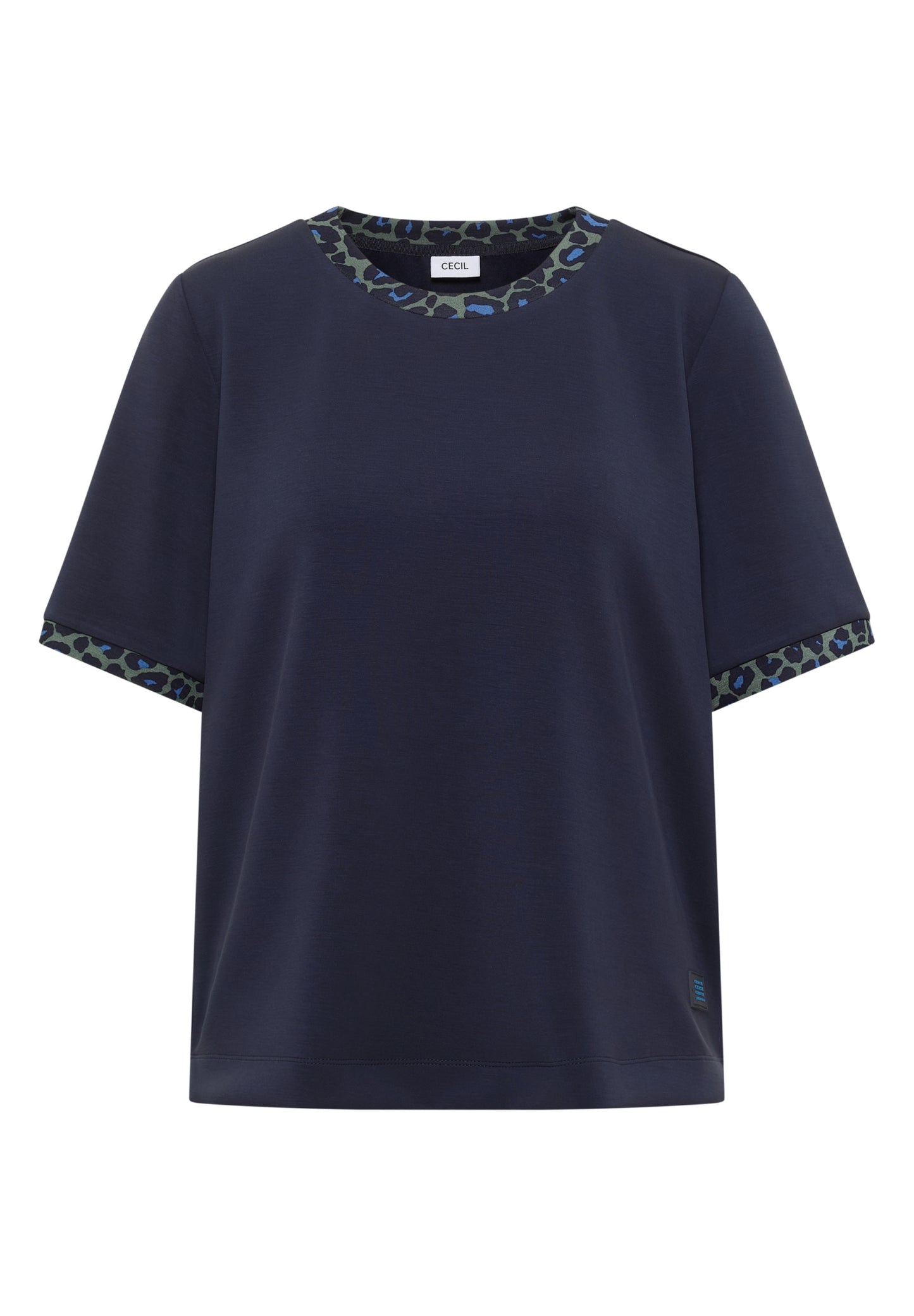 T-Shirt mit Rundhals und Leo-Details urban dark blue Bild 1