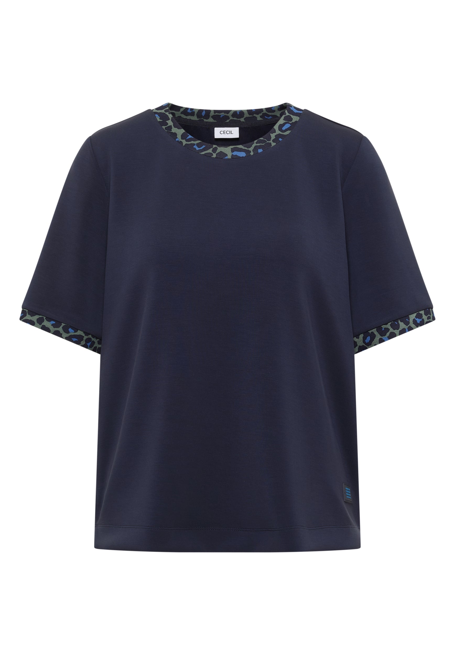 T-Shirt mit Rundhals und Leo-Details urban dark blue Bild 1