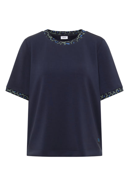 T-Shirt mit Rundhals und Leo-Details urban dark blue Bild 1