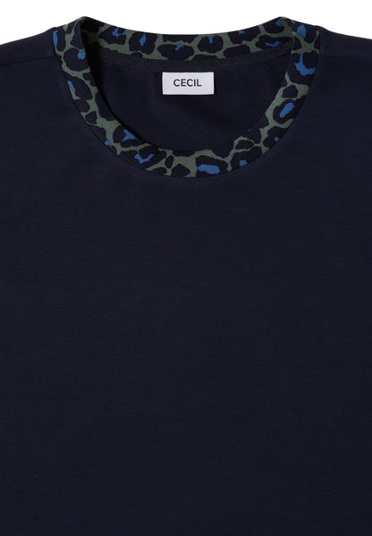 T-Shirt mit Rundhals und Leo-Details urban dark blue Bild 2