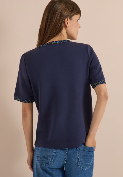 T-Shirt mit Rundhals und Leo-Details urban dark blue Bild 4