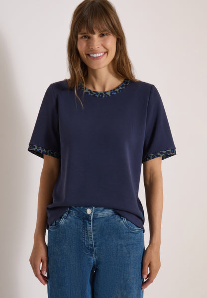 T-Shirt mit Rundhals und Leo-Details urban dark blue Bild 7