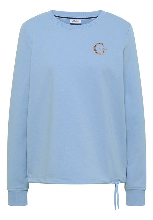 Sweatshirt mit Rundhals und Tunnelzug easy blue Bild 1