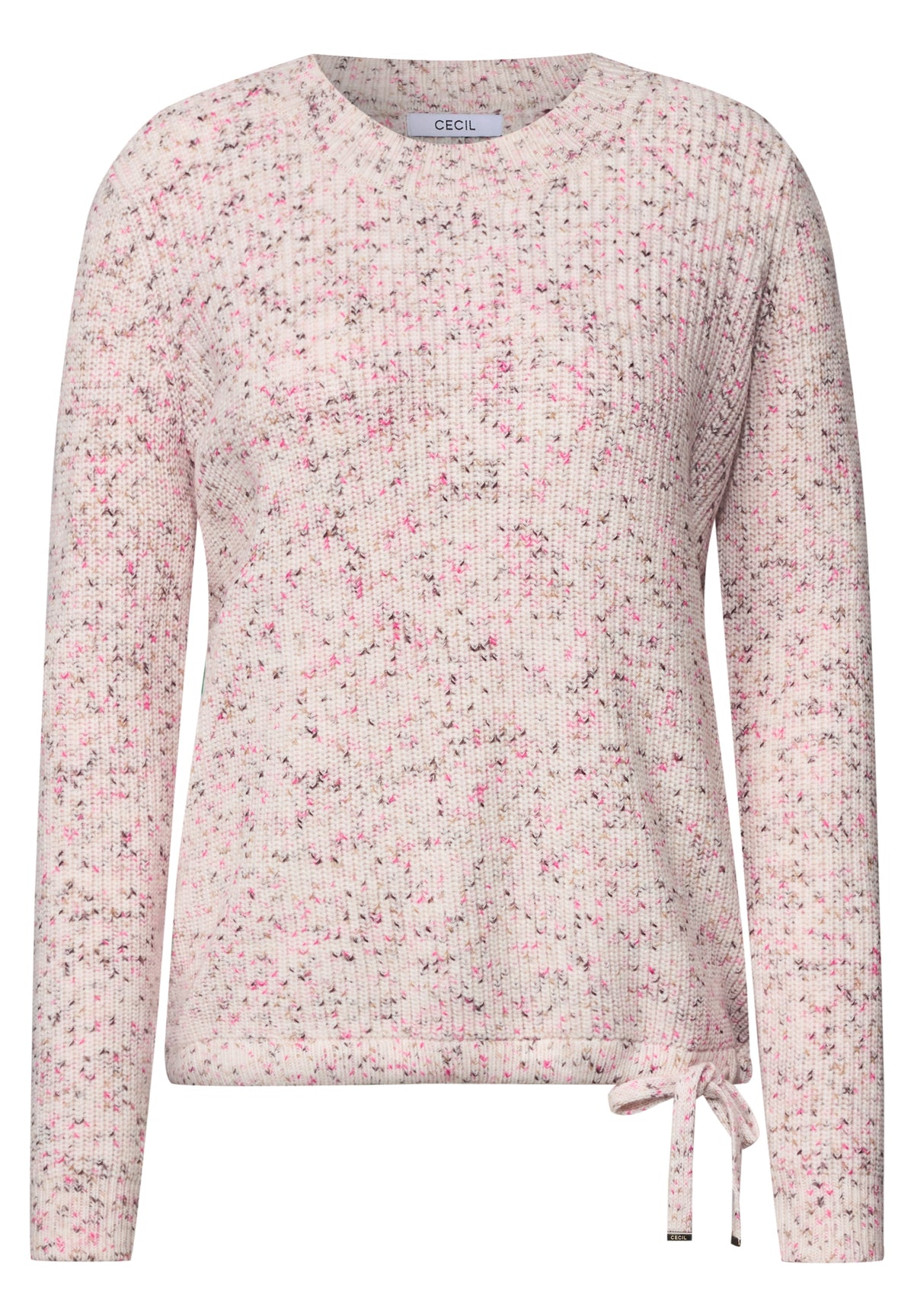 Pullover mit Rundhals und Space Dye Muster vanilla white Bild 1