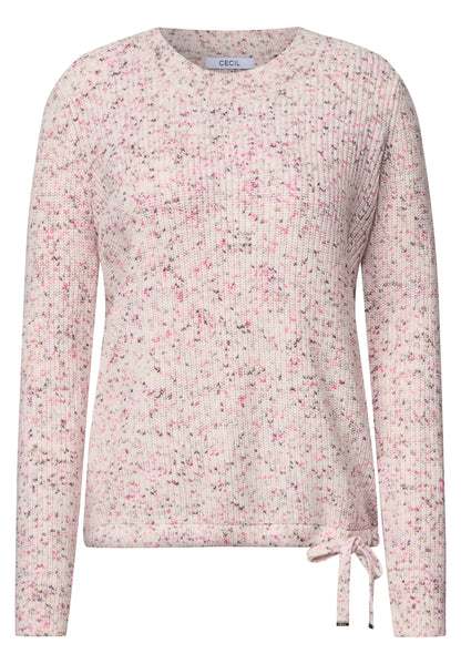 Pullover mit Rundhals und Space Dye Muster vanilla white Bild 1