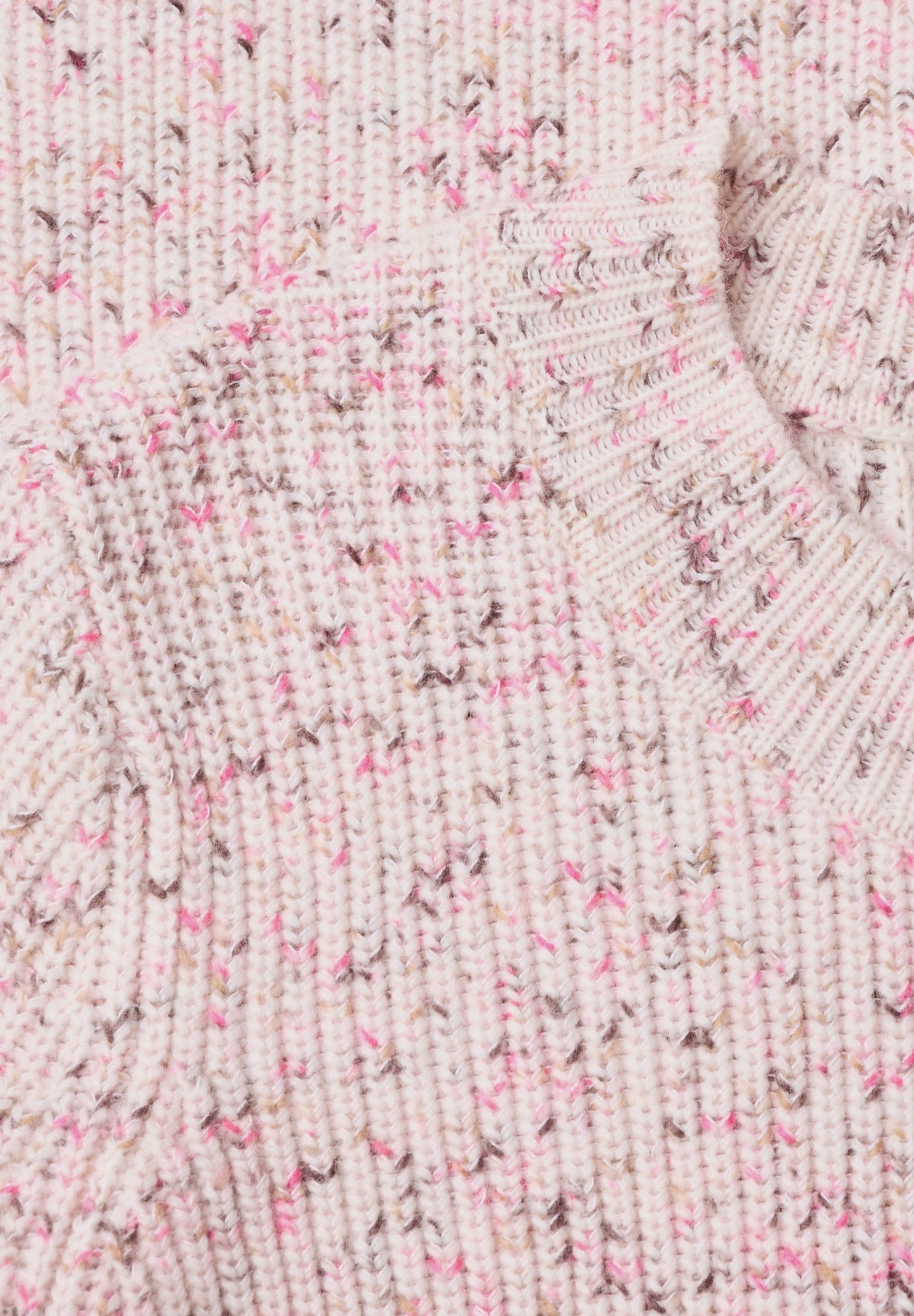 Pullover mit Rundhals und Space Dye Muster vanilla white Bild 2