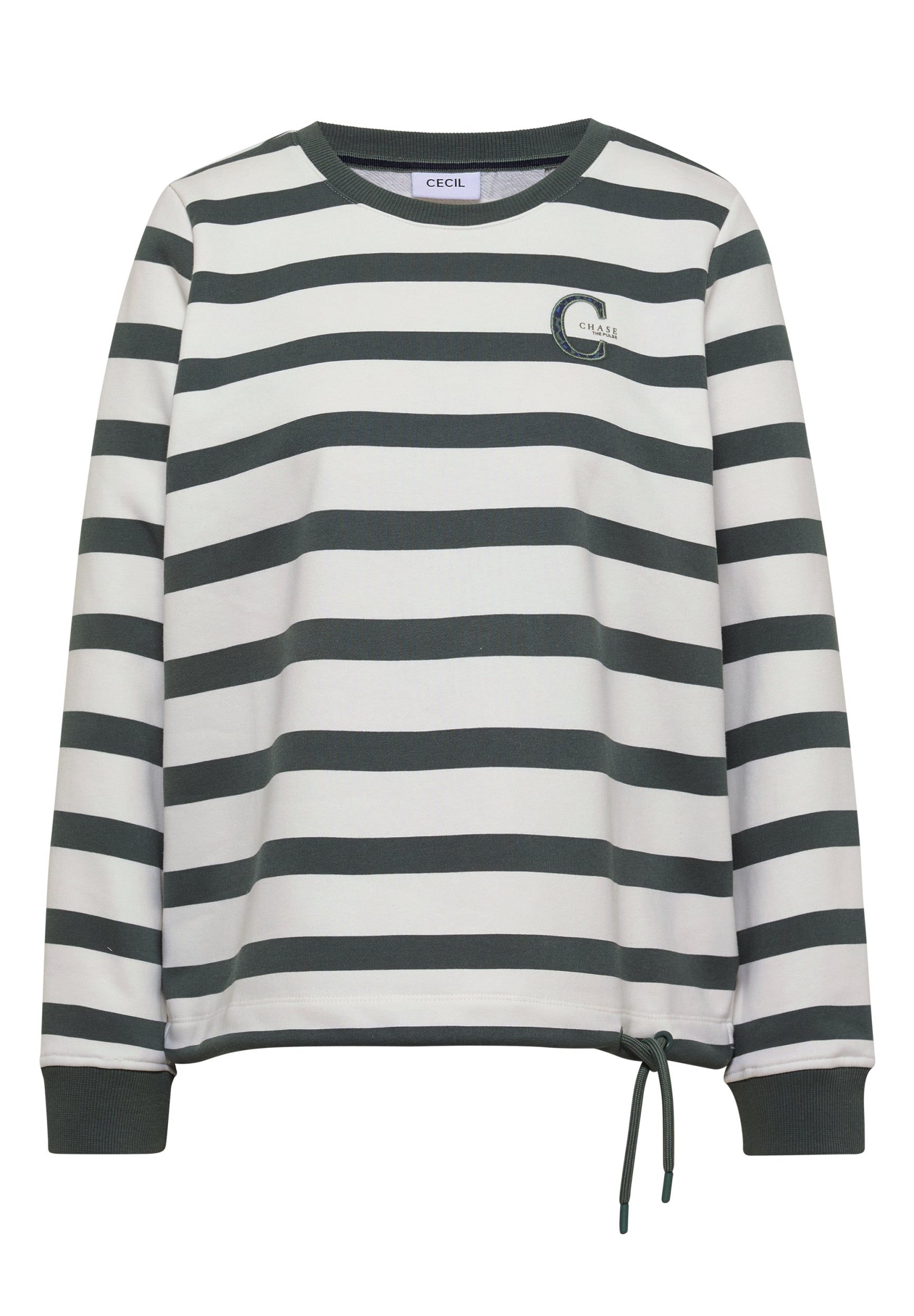 Sweatshirt mit Rundhals und Tunnelzug dried olive green Bild 1