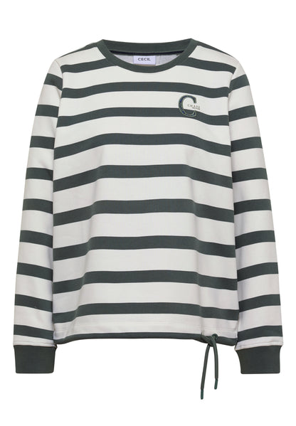 Sweatshirt mit Rundhals und Tunnelzug dried olive green Bild 1