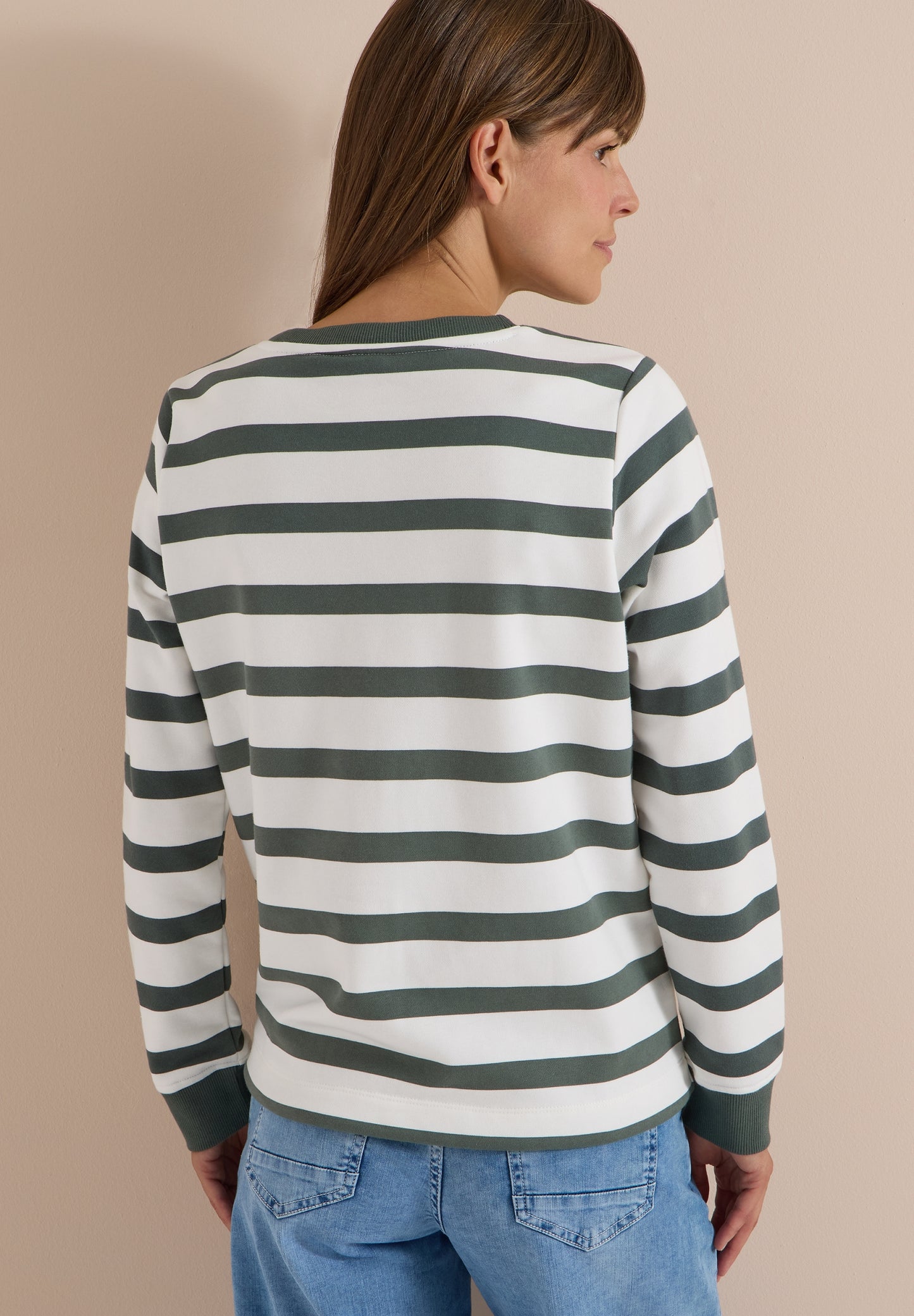 Sweatshirt mit Rundhals und Tunnelzug dried olive green Bild 4