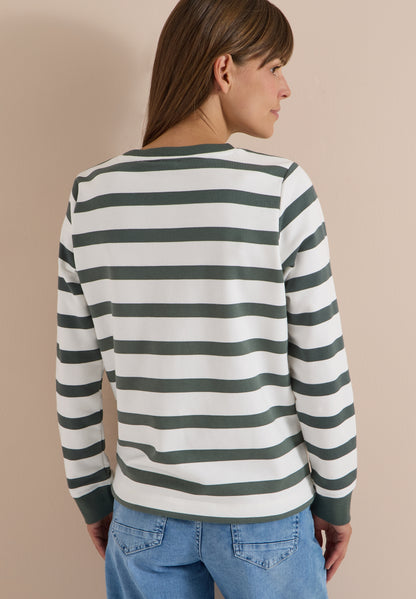 Sweatshirt mit Rundhals und Tunnelzug dried olive green Bild 4