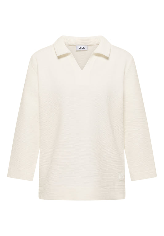 Structured Poloshirt vanilla white Bild 1