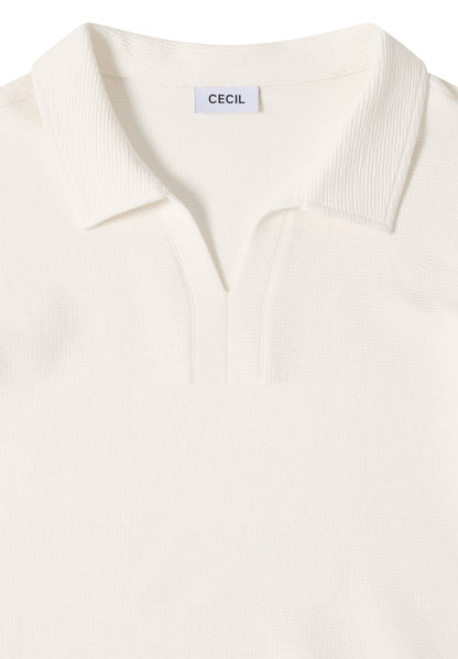 Structured Poloshirt vanilla white Bild 2
