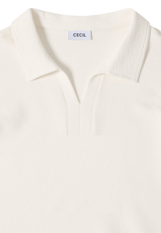 Structured Poloshirt vanilla white Bild 2