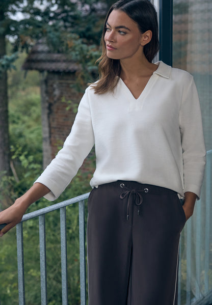 Structured Poloshirt vanilla white Bild 3