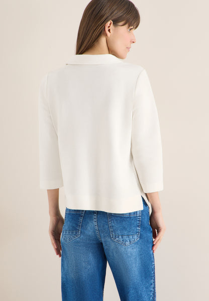 Structured Poloshirt vanilla white Bild 4