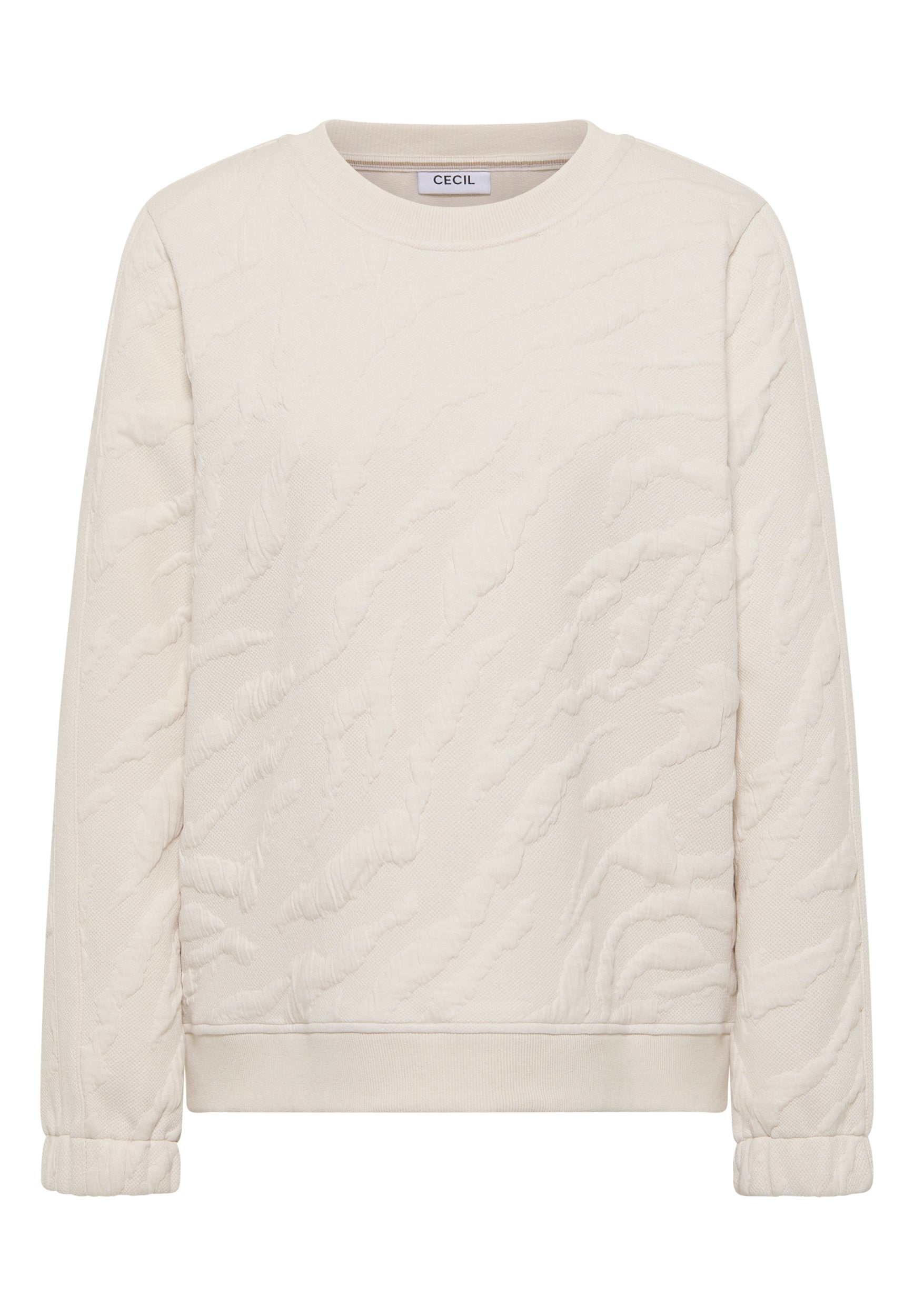 Strukturmuster Sweatshirt light beige Bild 1