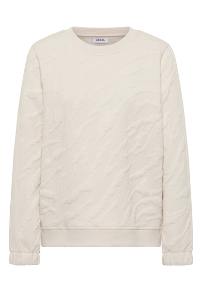 Strukturmuster Sweatshirt light beige Bild 1