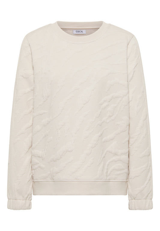 Strukturmuster Sweatshirt light beige Bild 1