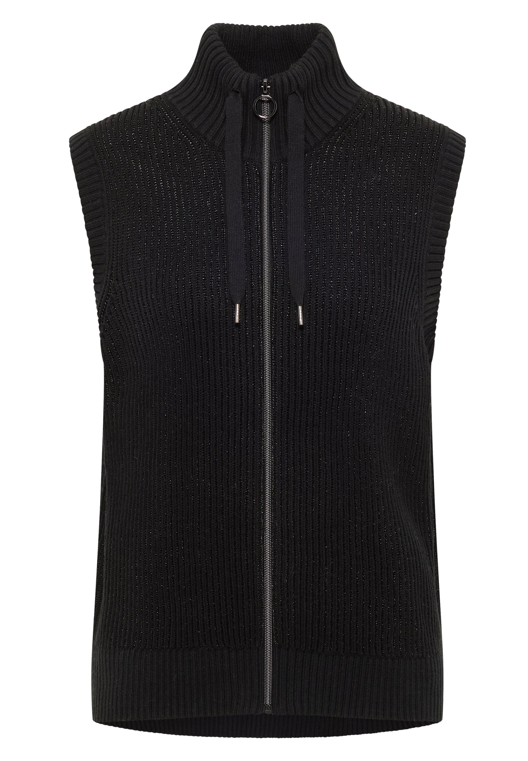 Strukturweste mit Zipper Black Bild 1
