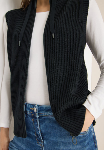 Strukturweste mit Zipper Black Bild 3