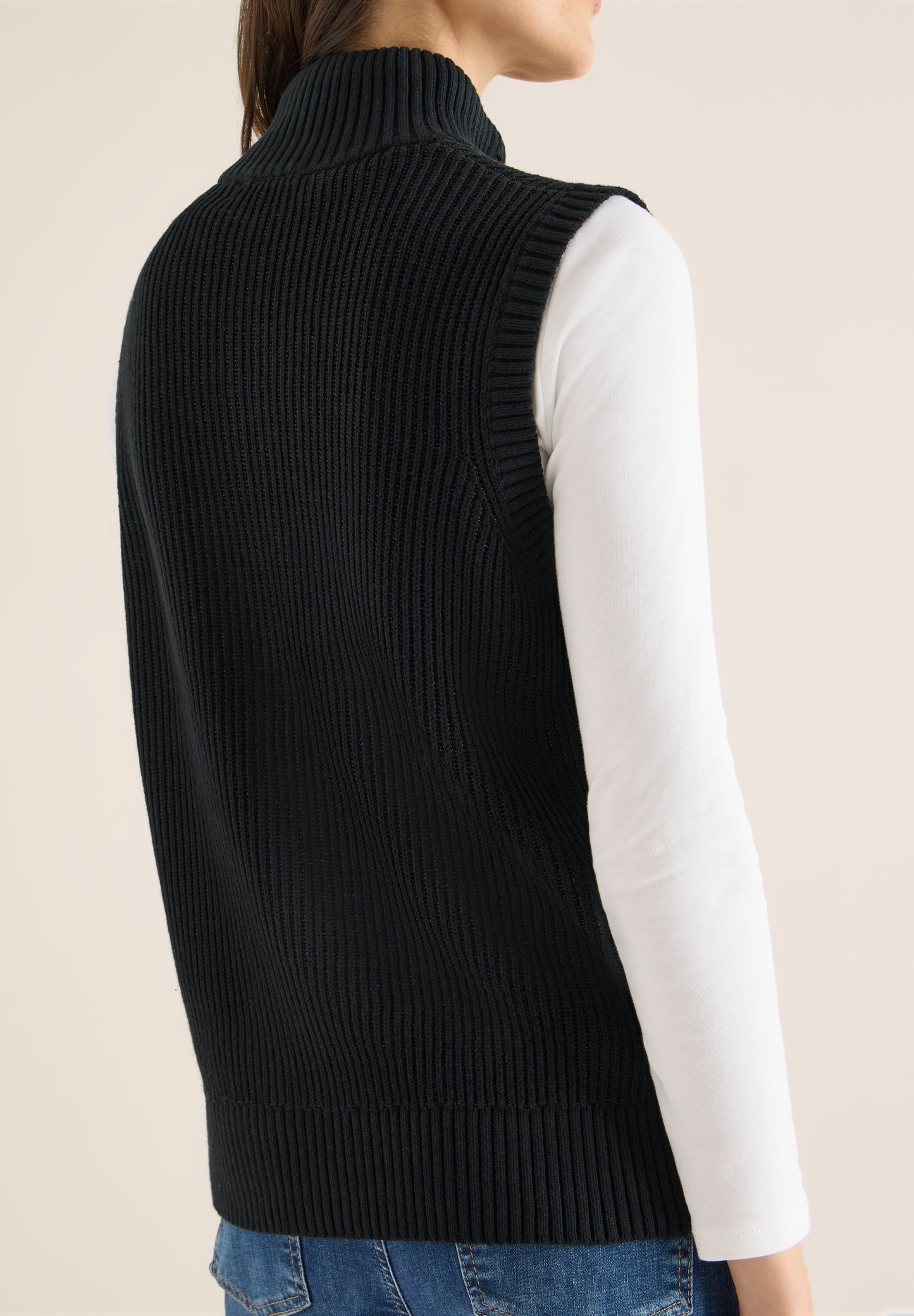 Strukturweste mit Zipper Black Bild 4