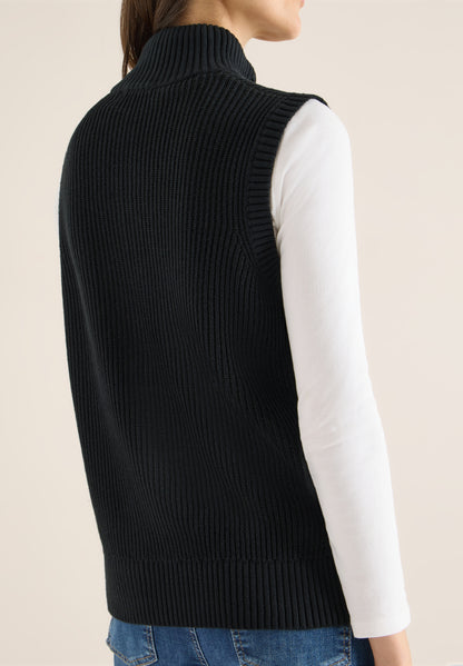 Strukturweste mit Zipper Black Bild 4