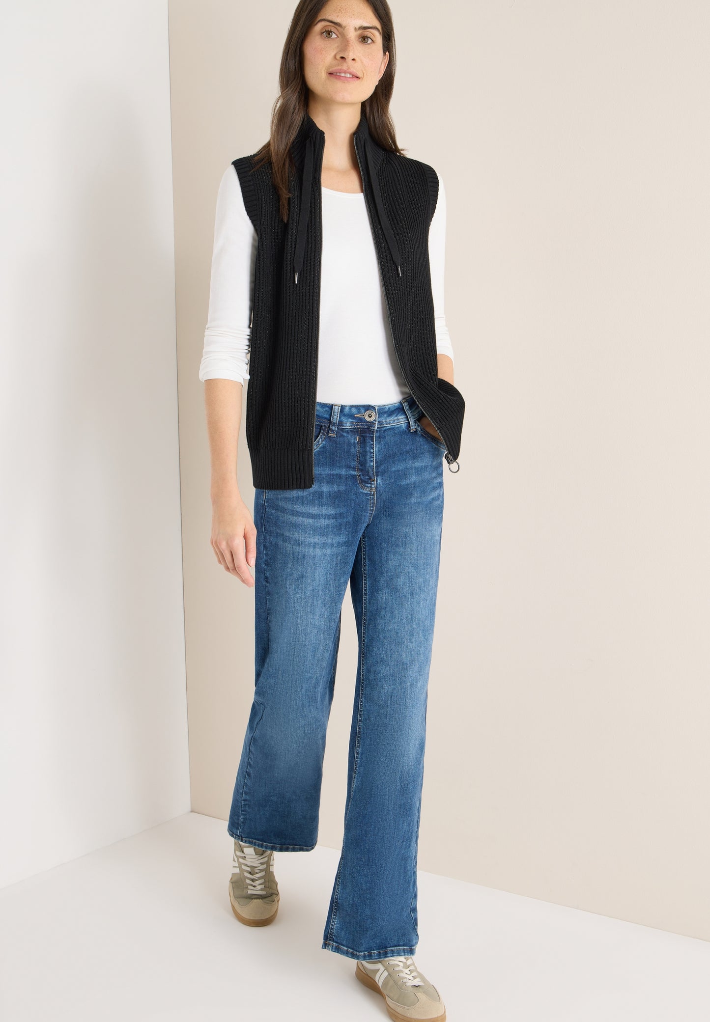 Strukturweste mit Zipper Black Bild 5