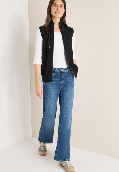 Strukturweste mit Zipper Black Bild 5